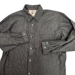 Vintage Gene Ewing BIS BIS Button Up Shirt Womens 2X Gray Denim Long Sleeve 90s